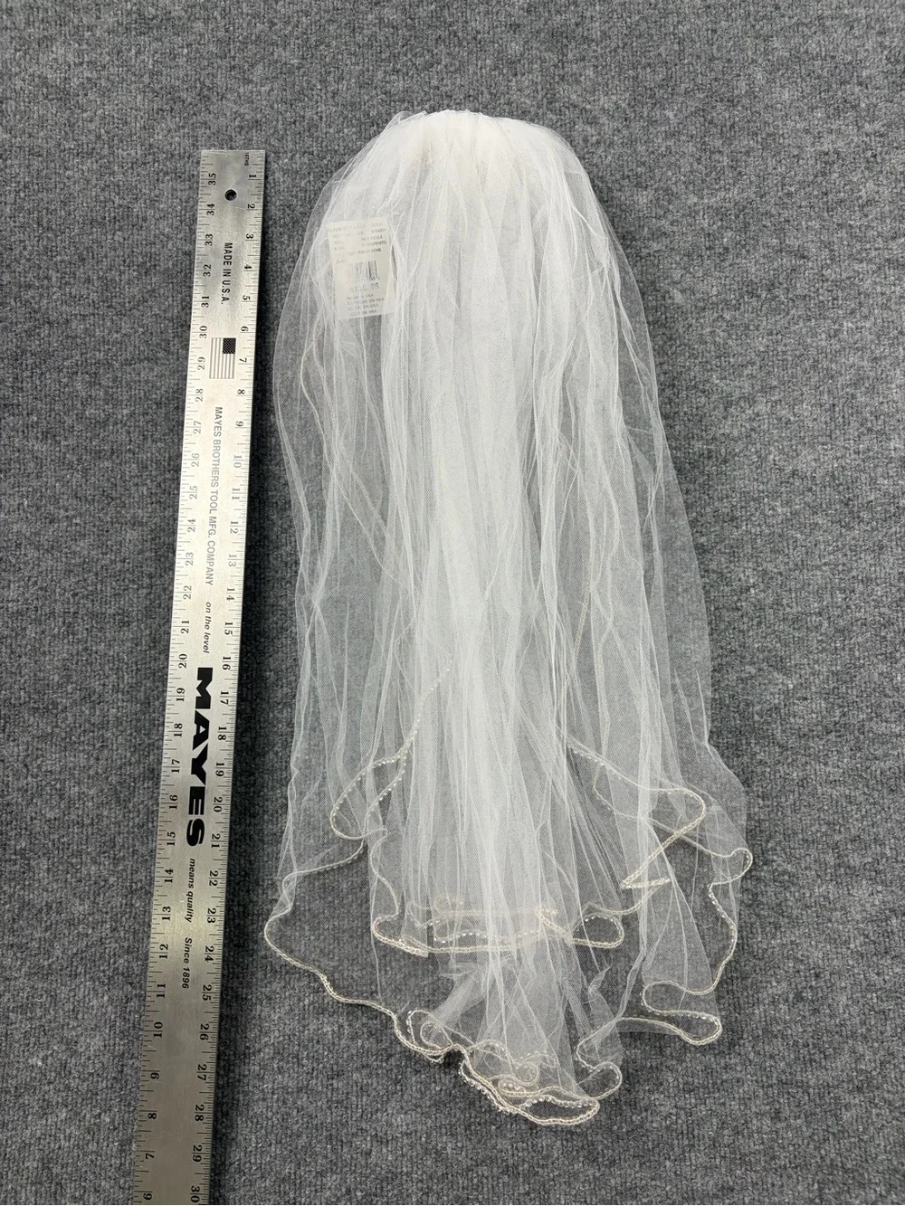 David's Bridal Soft White Two Tier Rhinestone Edge Bridal Veil Comb New USA Made - Picture 11 of 12